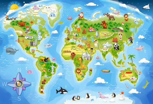 Puzzle 40 el.maxi world map na Arena.pl