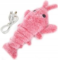 SKACZĄCY HOMAR ZABAWKA DLA KOTA PSA RUCHOMY OGON KREWETKA RYBA PLUSZAK