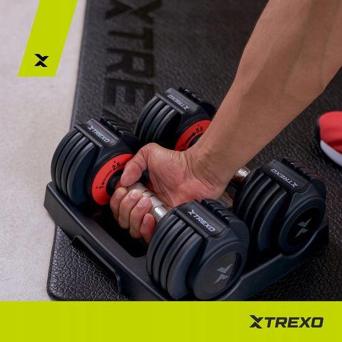 Zestaw hantli regulowanych TREXO 2 x 5,75 kg czarny 11,5 kg| na Arena.pl