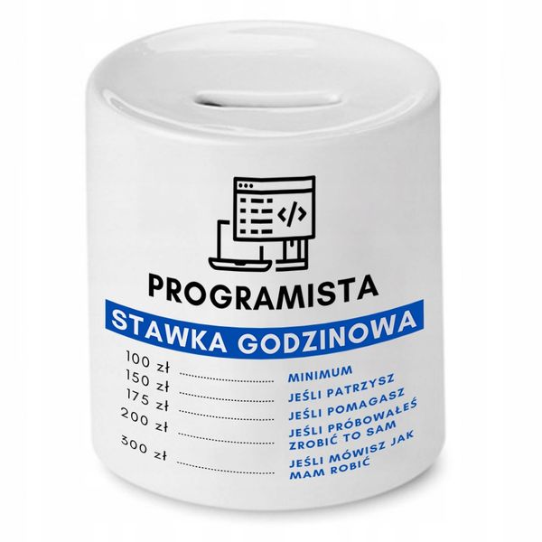 Skarbonka Dla Informatyka Stawka Godzinowa Prezent Z Nadrukiem Ze Zdjęciem zdjęcie 1