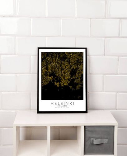 Helsinki złota mapa - plakat 60x80 cm na Arena.pl