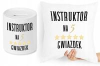 Dla Instruktora Zestaw Poduszka + Skarbonka Z Nadrukiem Ze Zdjęciem