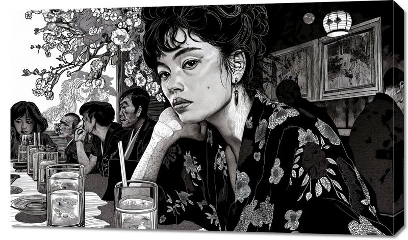 Obraz 100x60cm Czarne Kimono zdjęcie 1