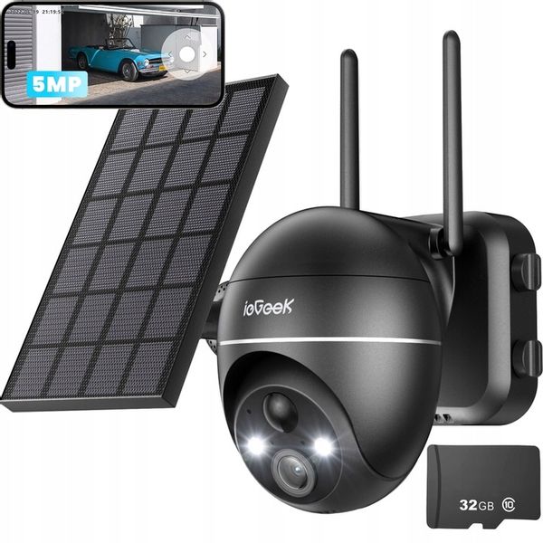 Kamera Solarna Zewnętrzna Obrotowa IP WiFi UHD 5MPx 1944P 4x Zoom 32GB zdjęcie 1