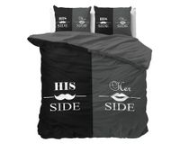 200x220 HIS & HER SIDE mikroperkal czarny kpl pościeli