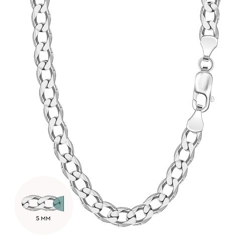 srebrny łańcuszek gruba pancerka męska 5mm 50cm na Arena.pl