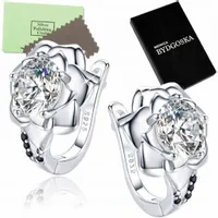 PIĘKNE SREBRNE KOLCZYKI 925 DLA KOBIETY RÓŻE, KOLCZYKI SREBRO PRÓBA 925