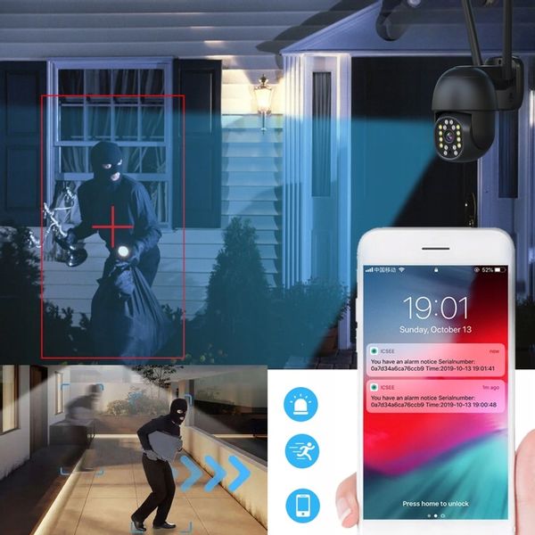 Zewnętrzna Kamera WIFI Obrotowa 8MPx ŚLEDZENIE ~360 stopni UHD NAGRANIA SD zdjęcie 2