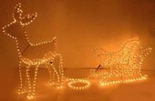 Renifer świąteczny z saniami figurka świąteczna 504 LED IP 44 zasilanie sie