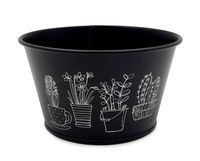 DONICZKA OSŁONKA METALOWA NA DONICZKĘ CZARNA 9 cm