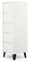Nowoczesna Komoda 5 Szuflad 40 cm Biała KENDI TS - 2 Kolory