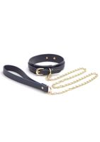 bondage couture collar & leash blue