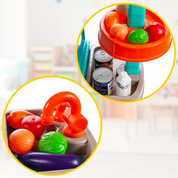 Kuchnia Dla Dzieci Indukcyjna Mały Kucharz Niebieska zdjęcie 3