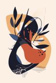 Plakat 61x90,5cm Abstrakcyjna Botanika w Ruchu