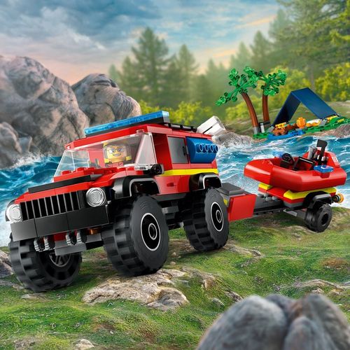 LEGO City Samochód Terenowy SUV Auto Wóz strażacki z łodzią ratunkową 60412 na Arena.pl