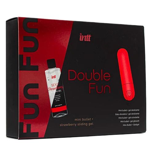 erotyczny zestaw, silikonowy mini bullet z żelem nawilżającym, double fun. na Arena.pl