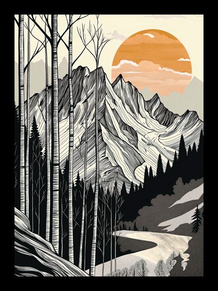 Plakat 13x18cm Drzeworys Górski zdjęcie 2