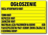 BIOZ Tablica PCV informacyjna budowlana ogłoszenie
