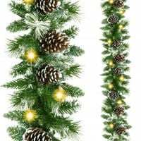 GIRLANDA ŚWIĄTECZNA SZTUCZNA 2,8M DELUX GĘSTA PIĘKNA JAK ŻYWA +LAMPKI 50LED