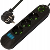 PRZEDŁUŻACZ LISTWA ZASILAJĄCA WŁĄCZNIK 3x USB 3 GNIAZDA 2m UZIEMIENIE