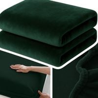 PRZEŚCIERADŁO Z GUMKĄ 200x220 PLUSZOWE POLAROWE MIŚ MIĘKKIE CIEPŁE CIEMNY ZIELONY