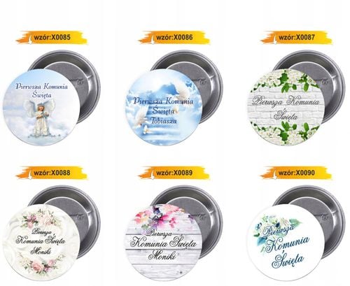Przypinki buttony PIERWSZA KOMUNIA ŚWIĘTA na Arena.pl