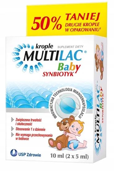 Krople Multilac Baby Synbiotyk 2x5 ml Probiotyk DUOPACK zdjęcie 3