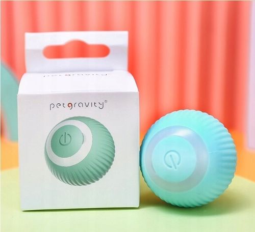 INTERAKTYWNA UCIEKAJĄCA PIŁKA DLA KOTA PSA ZABAWKA ELEKTRYCZNA NIEBIESKA na Arena.pl