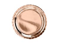 Talerzyki papierowe okrągłe różowe złoto duże, 23 cm urodziny