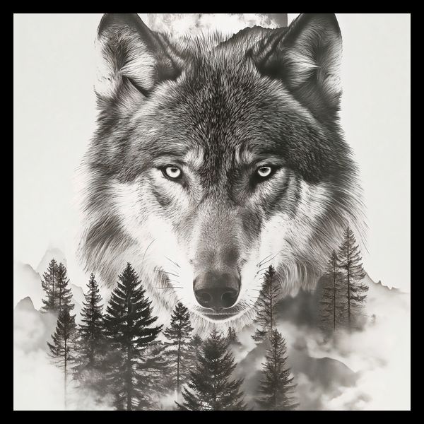 Plakat 30x30cm Wilczy Duch Lasu zdjęcie 2