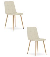 Krzesło tapicerowane beżowe KARA aksamit 2 szt loft nowoczesne kuchnia
