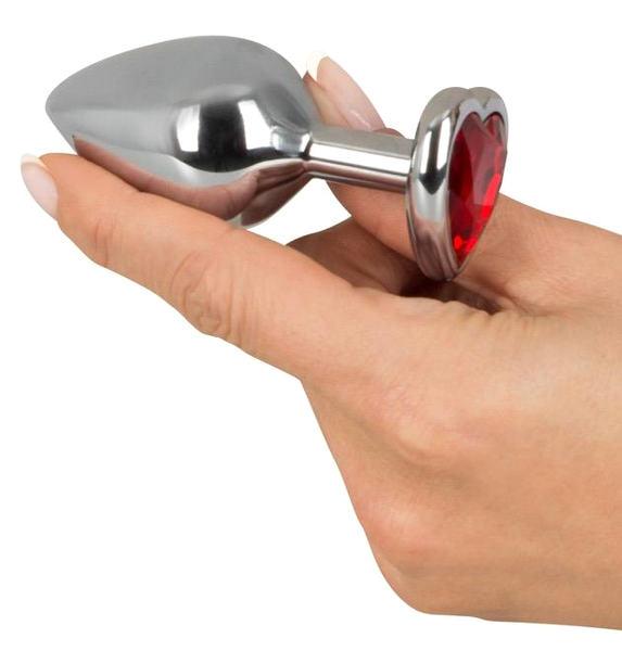 Korek Analny Z Czerwonym Kryształem Diamond Anal Plug Heart Red Medium zdjęcie 4