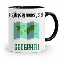 Kubek Czarny Prezent Dzień Nauczyciela Geografi Z Nadrukiem Ze Zdjęciem