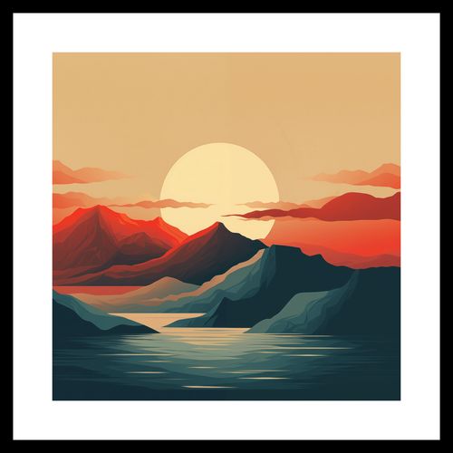 Plakat 40x40cm Zachód Słońca nad Górami na Arena.pl
