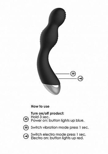 Remote Controlled E-Stim & Vibrating G/P-Spot Vibrator - Black na Arena.pl