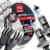 Żarówki H1 HQ Automotive +150% Więcej Światła Hyper White + W5W LED Clear
