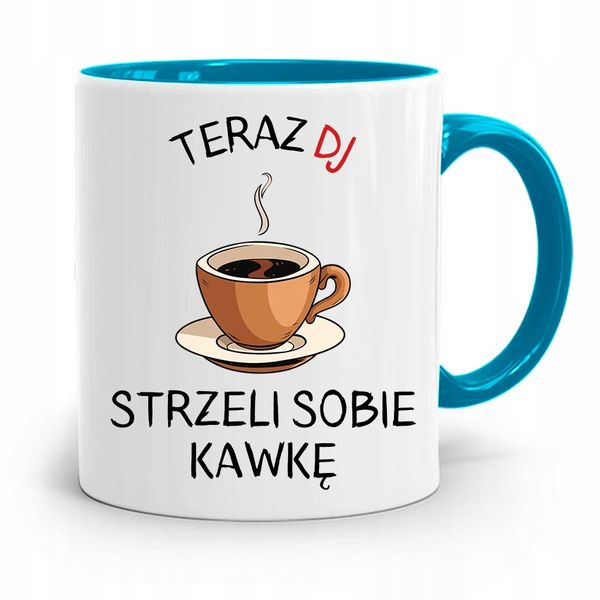 Dla Dja Muzyka Kubek Błękitny Strzeli Sobie Z Nadrukiem Ze Zdjęciem zdjęcie 1