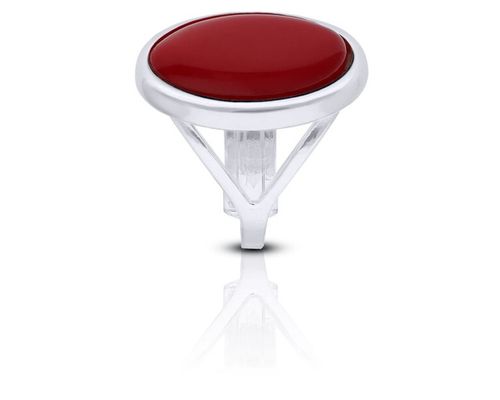 Pierścionek srebrny regulowany z czerwonym koralem pr.925 na Arena.pl