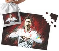 PUZZLE - Robert Lewandowski WZORY DLA MAŁEGO PIŁKARZA 252el + WORECZEK