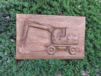 Jubileusz firmy 20 30 40 lat koparka roboty ziemne prezent obraz drewniany