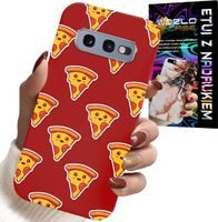 ETUI DO SAMSUNG GALAXY S10E - WZÓR Z WESOŁĄ PIZZĄ NA CZERWONYM TLE