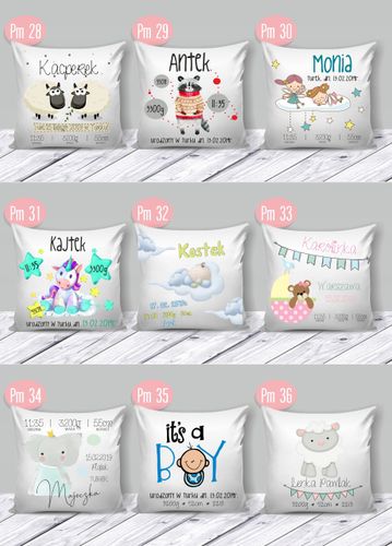 PODUSZKA METRYCZKA prezent CHRZEST roczek urodziny na Arena.pl