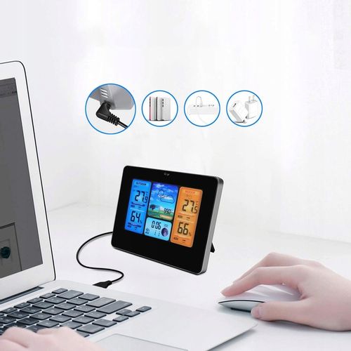 BEZPRZEWODOWA STACJA POGODOWA POGODY Higrometr Termometr Czujnik Zegar Data na Arena.pl