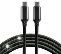 MOCNY KABEL USB-C - USB-C 1M EVERACTIVE OPLOT Szybkie ładowanie 100W QC