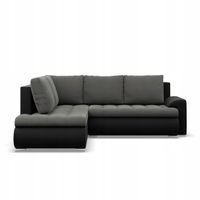 KANAPA NAROŻNIK FORESTA XL POPIEL CZARNY Rozkładana Rogówka Wygodna