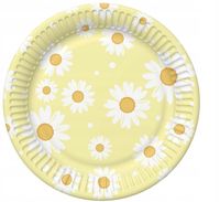 TALERZYKI PAPIEROWE ŻÓŁTE STOKROTKI 18CM 6SZT GODAN