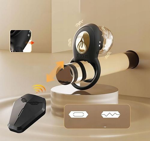 Męski wibrujący pierścień na penisa z różanym stymulatorem łechtaczki 8 na Arena.pl