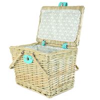 Pleciony kosz piknikowy Koszyk z wikliny z klapą