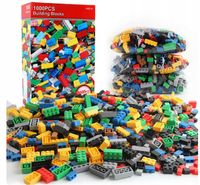 KLOCKI KONSTRUKCYJNE DUŻY ZESTAW 1000 ELEMENTÓW KREATYWNE DO TWORZENIA