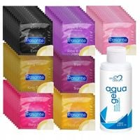 WIELKI ZESTAW najlepsze PREZERWATYWY PASANTE - 70szt + ŻEL POSLIZGOWY